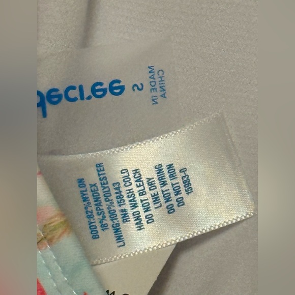 Decree Tropical Floral Bikini Top & White Bikini Bottom women’s  Small - Picture 5 of 10